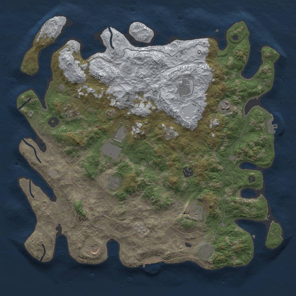 Rust Map: Procedural Map, Size: 4250, Seed: 1130036, 19 Monuments
