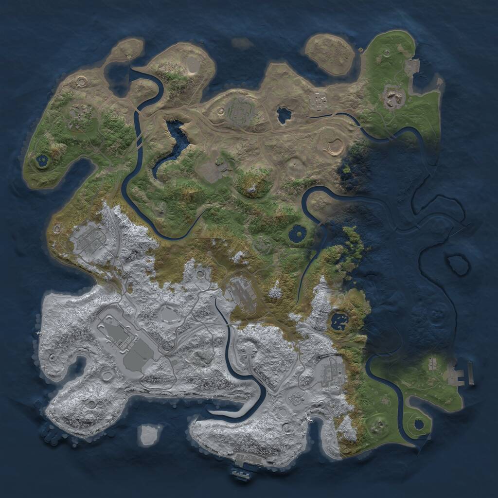 Rust Map: Procedural Map, Size: 4250, Seed: 3698548, 17 Monuments