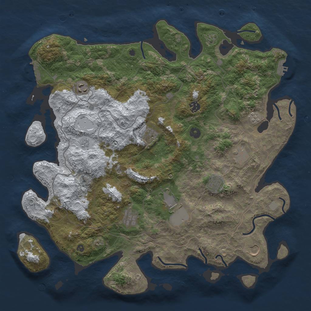 Rust Map: Procedural Map, Size: 4250, Seed: 5438332, 18 Monuments