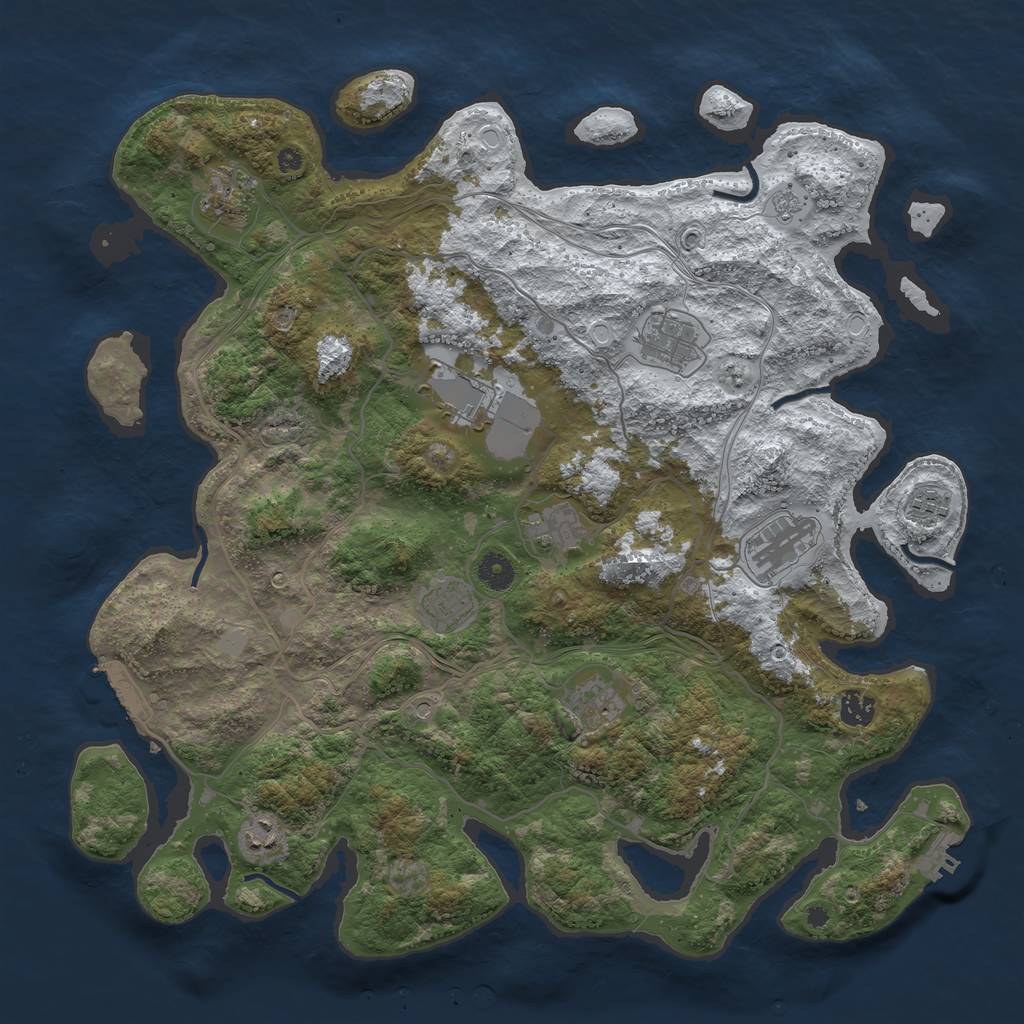 Rust Map: Procedural Map, Size: 4250, Seed: 4859947, 19 Monuments
