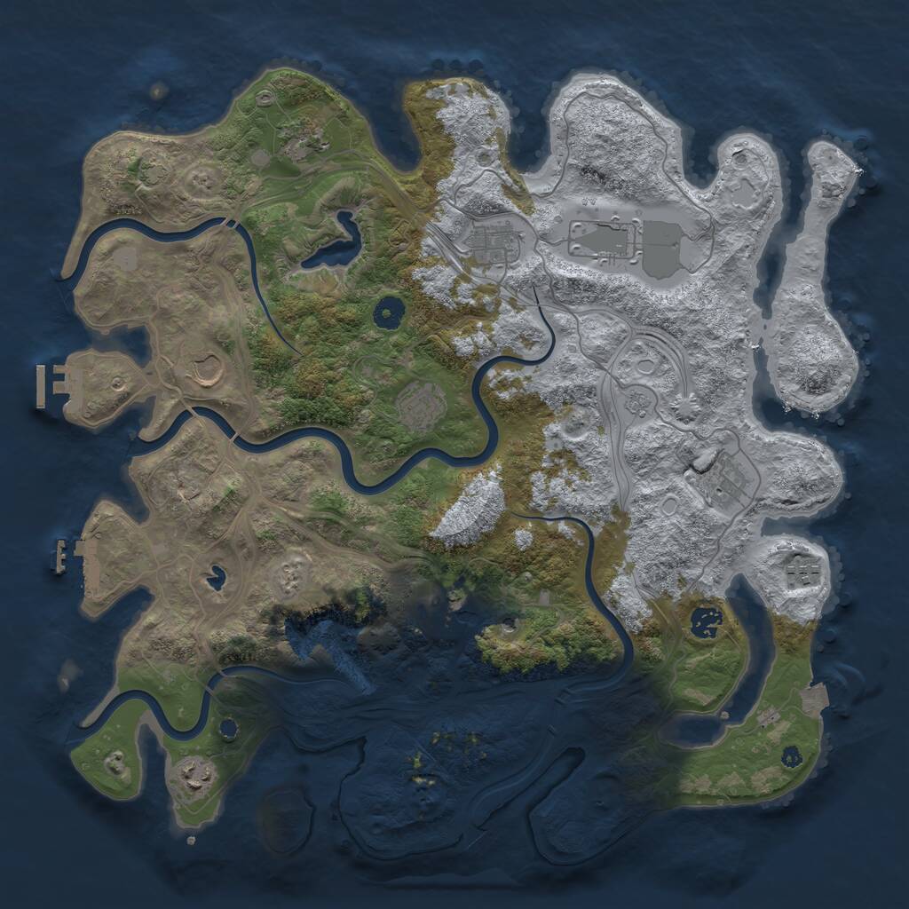 Rust Map: Procedural Map, Size: 4250, Seed: 5712033, 16 Monuments