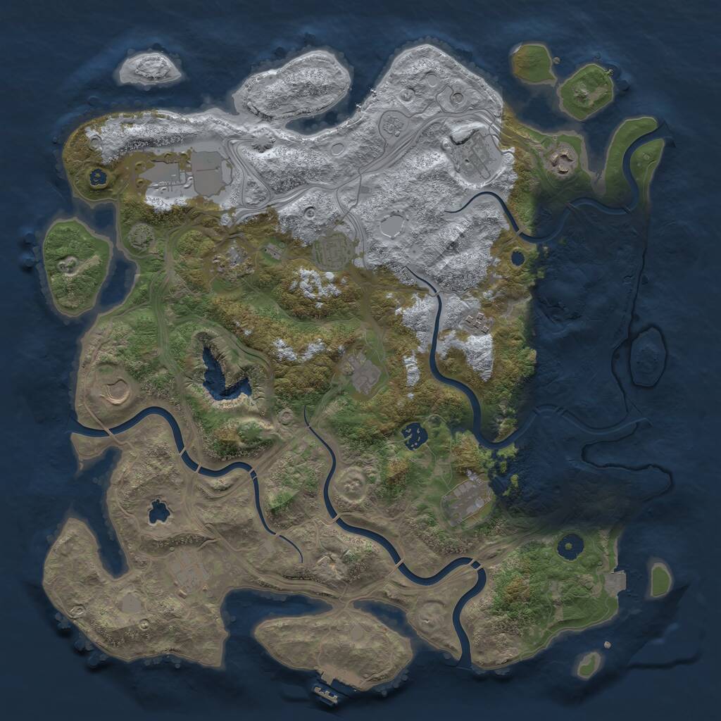 Rust Map: Procedural Map, Size: 4250, Seed: 2887331, 16 Monuments
