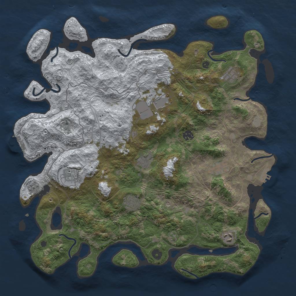 Rust Map: Procedural Map, Size: 4250, Seed: 4645168, 18 Monuments