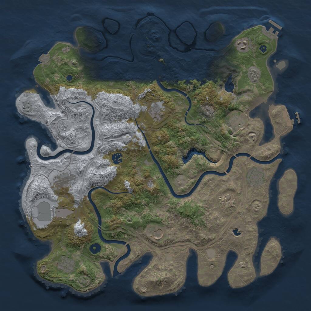 Rust Map: Procedural Map, Size: 4250, Seed: 190930, 17 Monuments