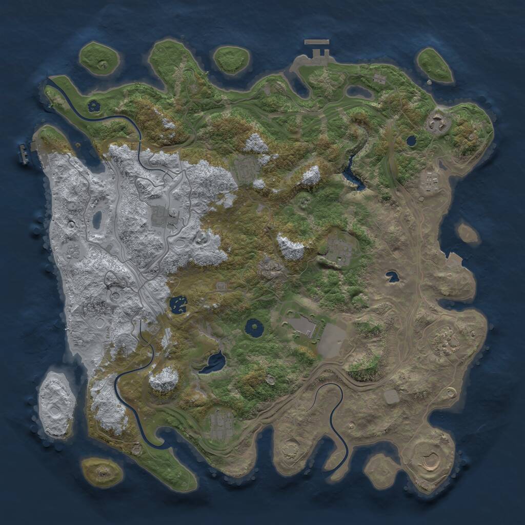 Rust Map: Procedural Map, Size: 4250, Seed: 1847411, 16 Monuments