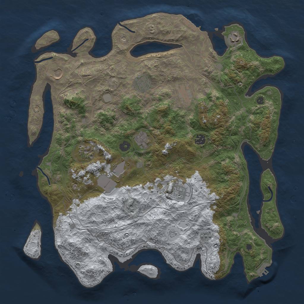 Rust Map: Procedural Map, Size: 4250, Seed: 2853979, 19 Monuments