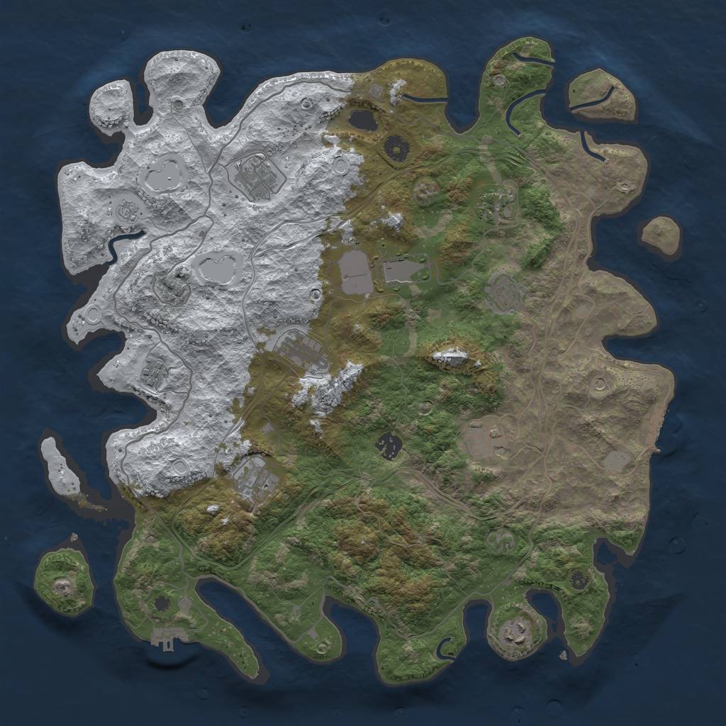 Rust Map: Procedural Map, Size: 4250, Seed: 4923920, 19 Monuments