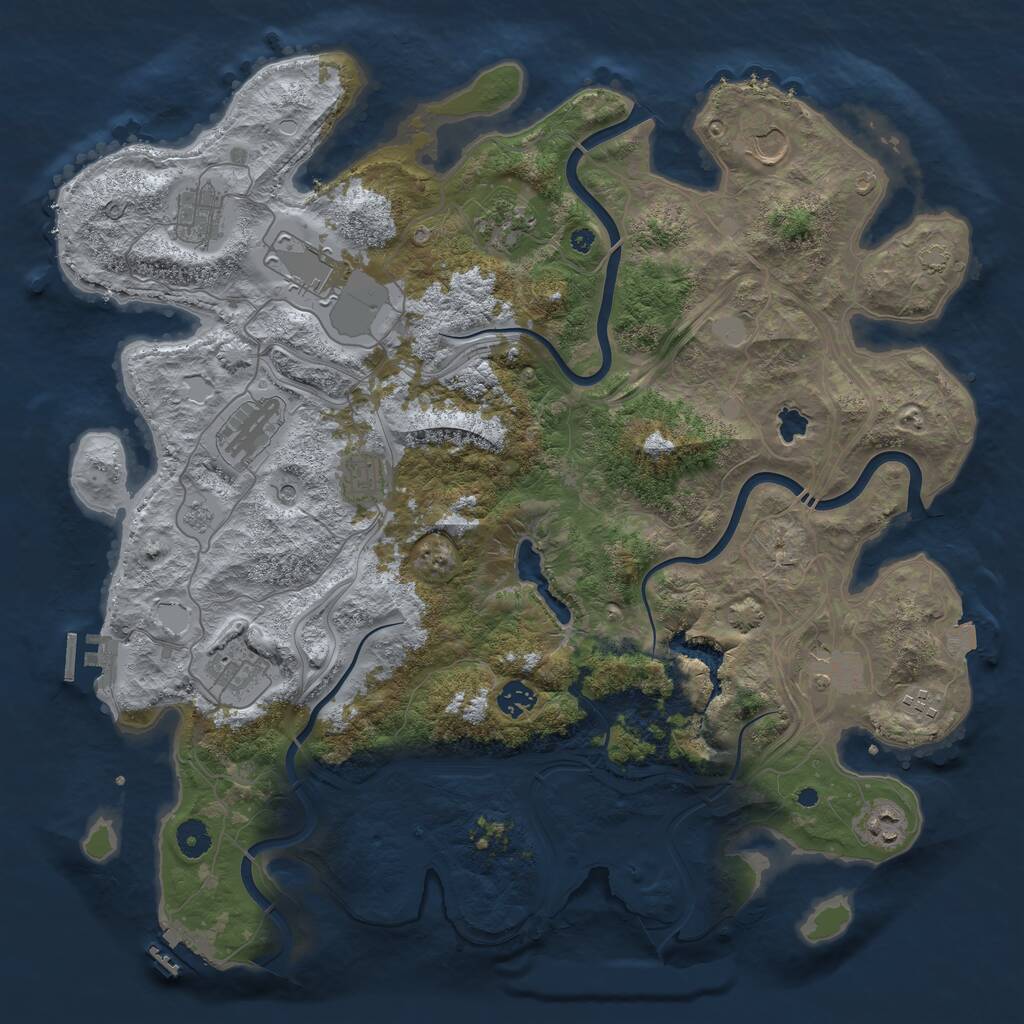 Rust Map: Procedural Map, Size: 4250, Seed: 2952735, 17 Monuments