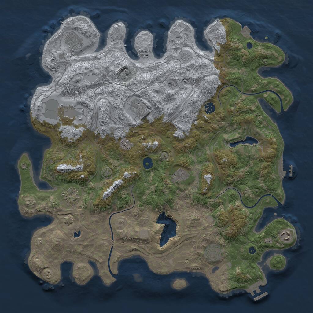 Rust Map: Procedural Map, Size: 4250, Seed: 1433880, 15 Monuments