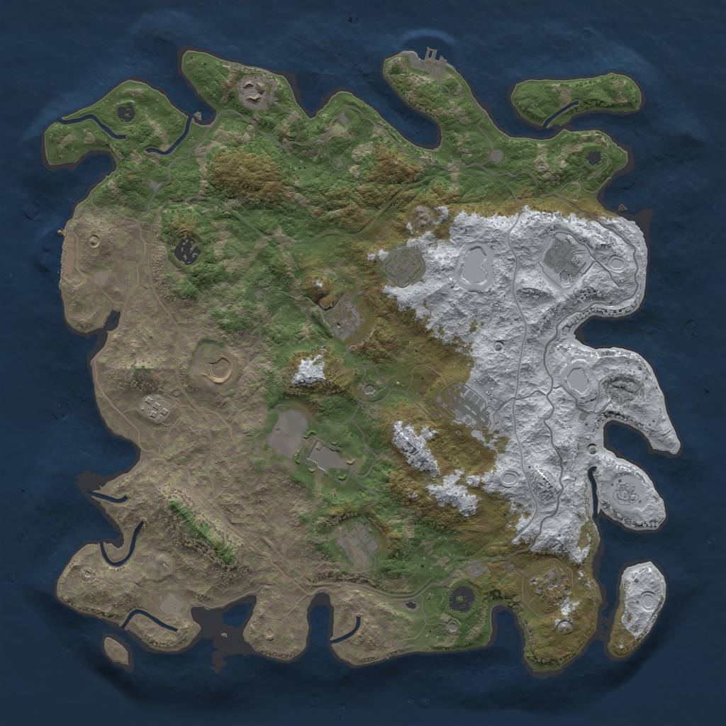 Rust Map: Procedural Map, Size: 4250, Seed: 4702782, 20 Monuments
