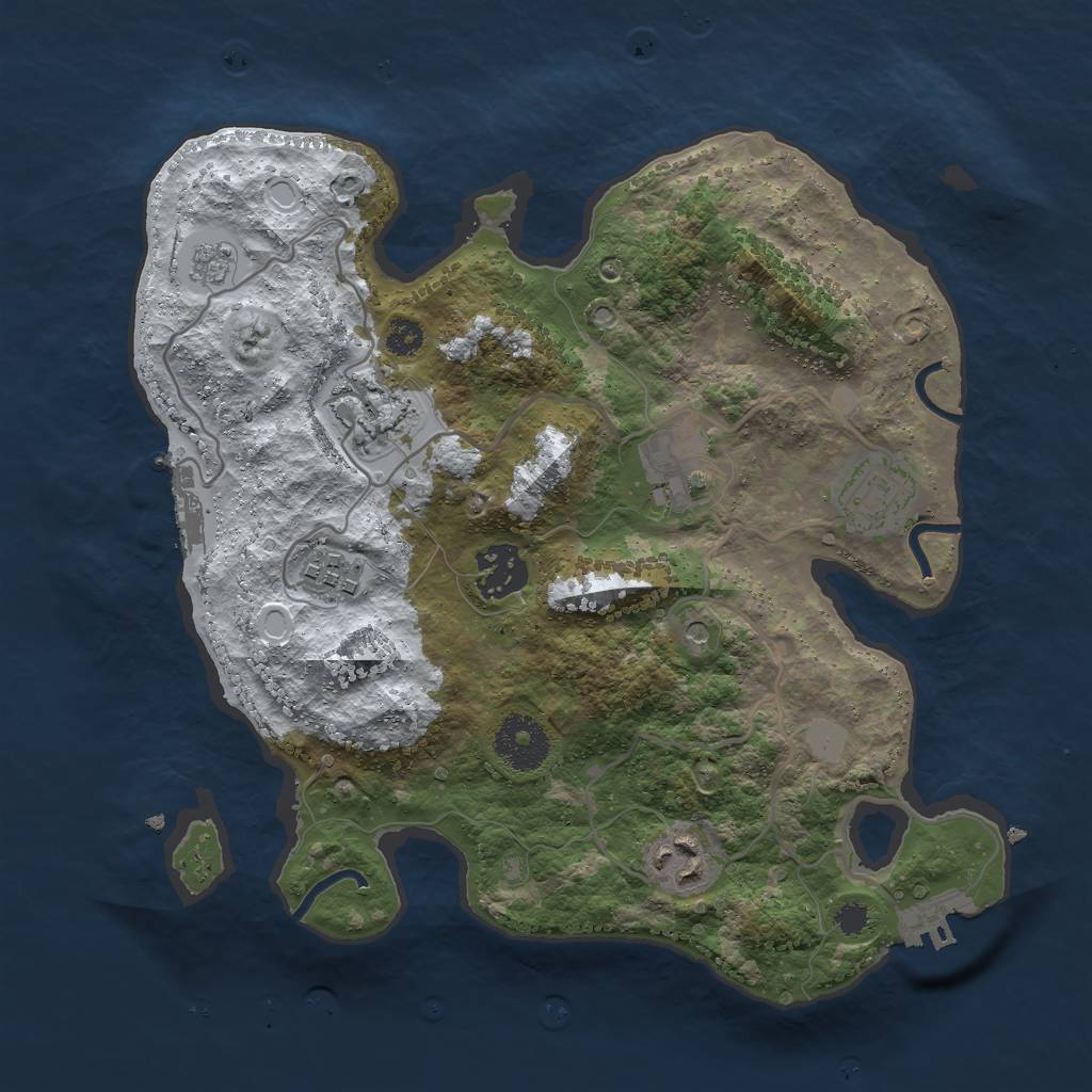 Rust Map: Procedural Map, Size: 3000, Seed: 81, 15 Monuments