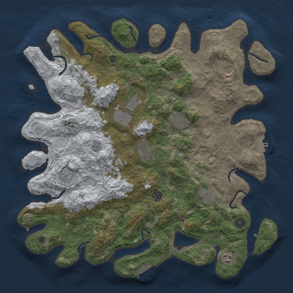 Rust Map: Procedural Map, Size: 4250, Seed: 6253711, 18 Monuments