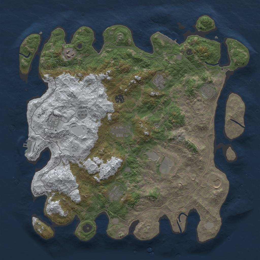 Rust Map: Procedural Map, Size: 4250, Seed: 2175622, 19 Monuments
