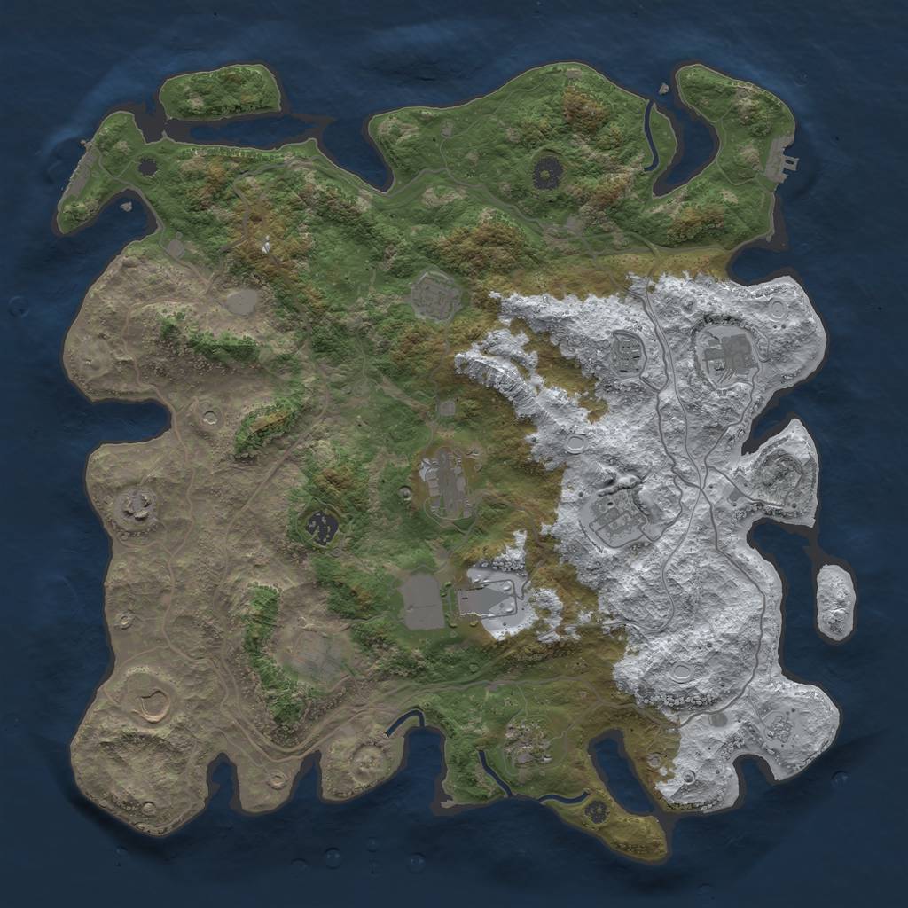 Rust Map: Procedural Map, Size: 4250, Seed: 162217, 20 Monuments