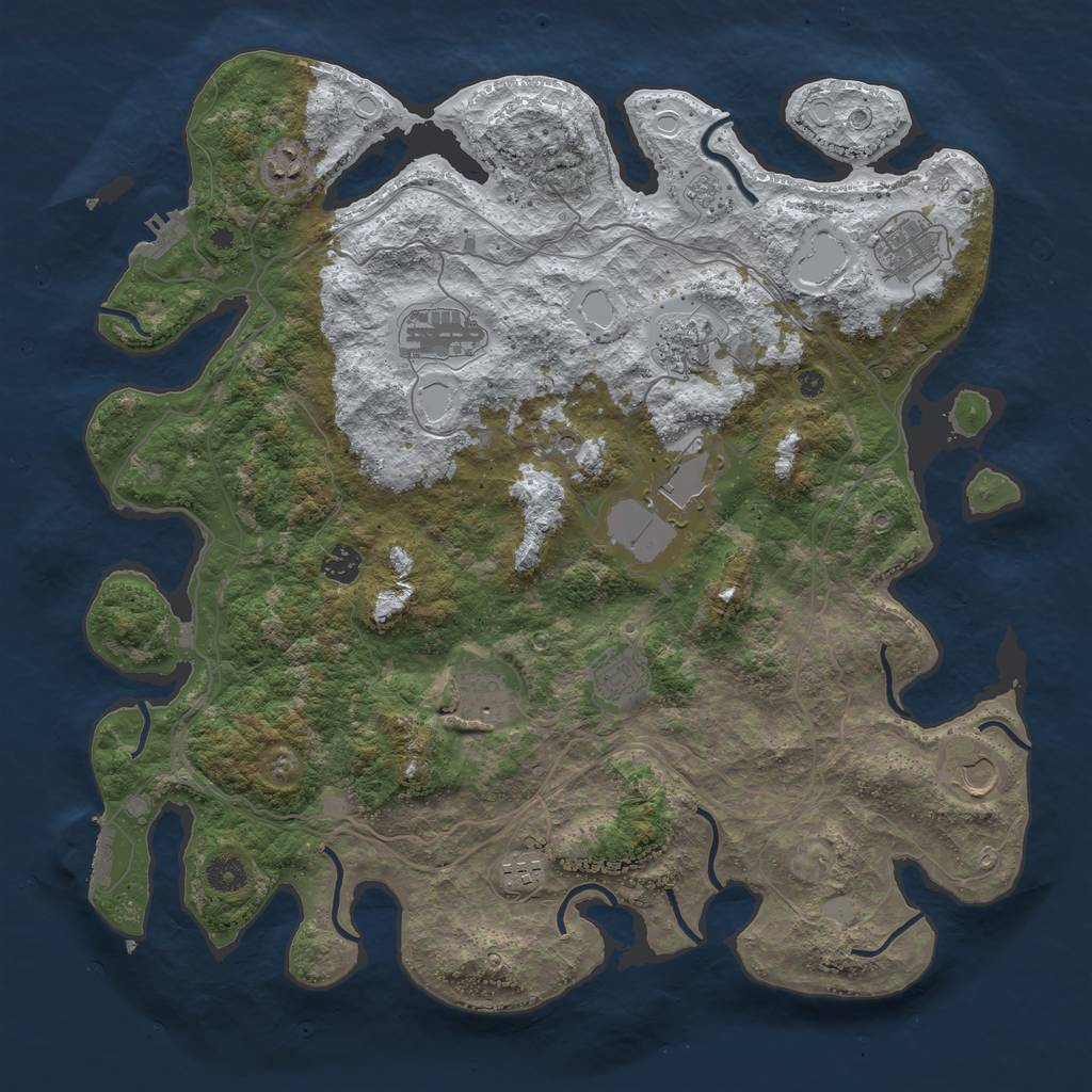Rust Map: Procedural Map, Size: 4250, Seed: 4642472, 19 Monuments