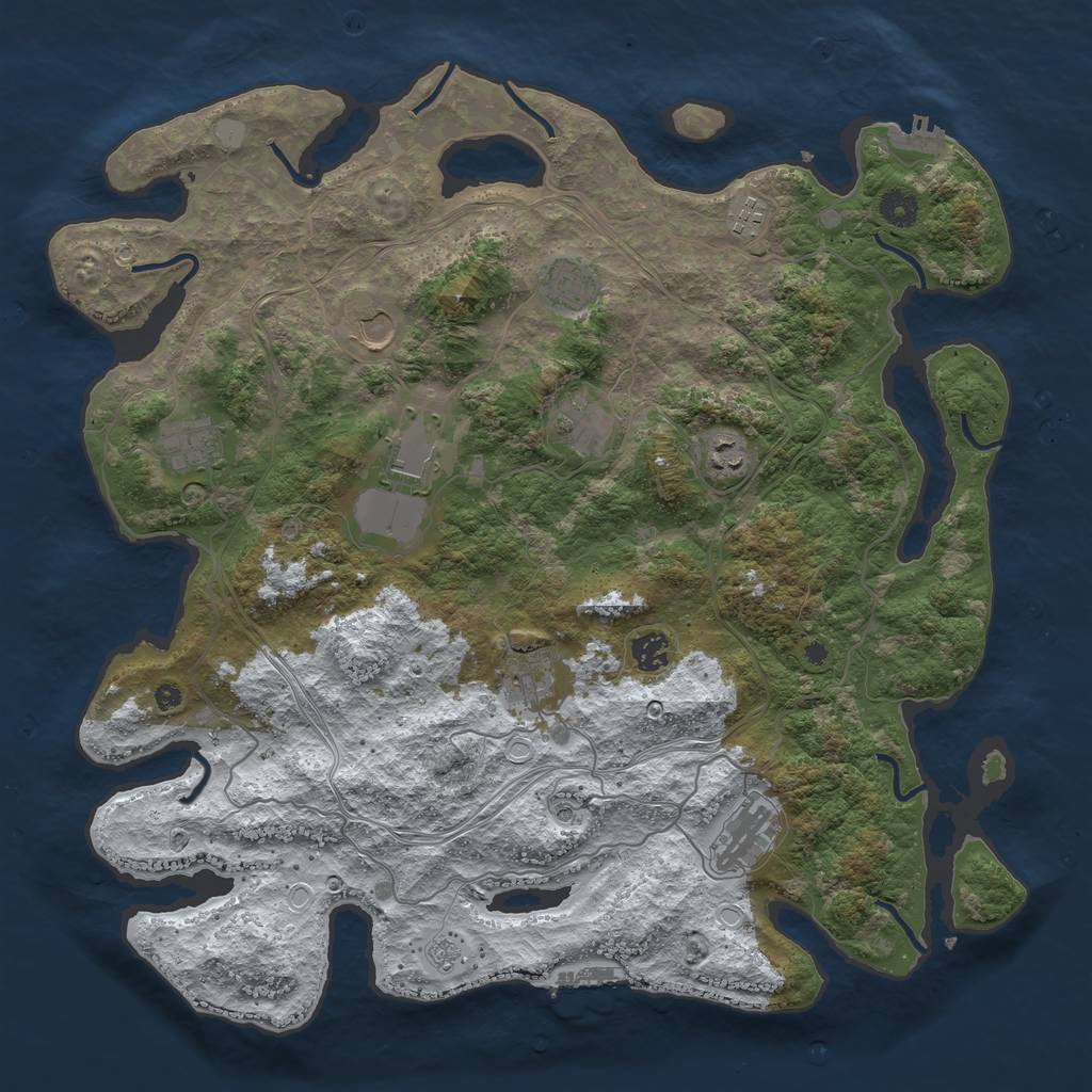 Rust Map: Procedural Map, Size: 4250, Seed: 5372389, 19 Monuments