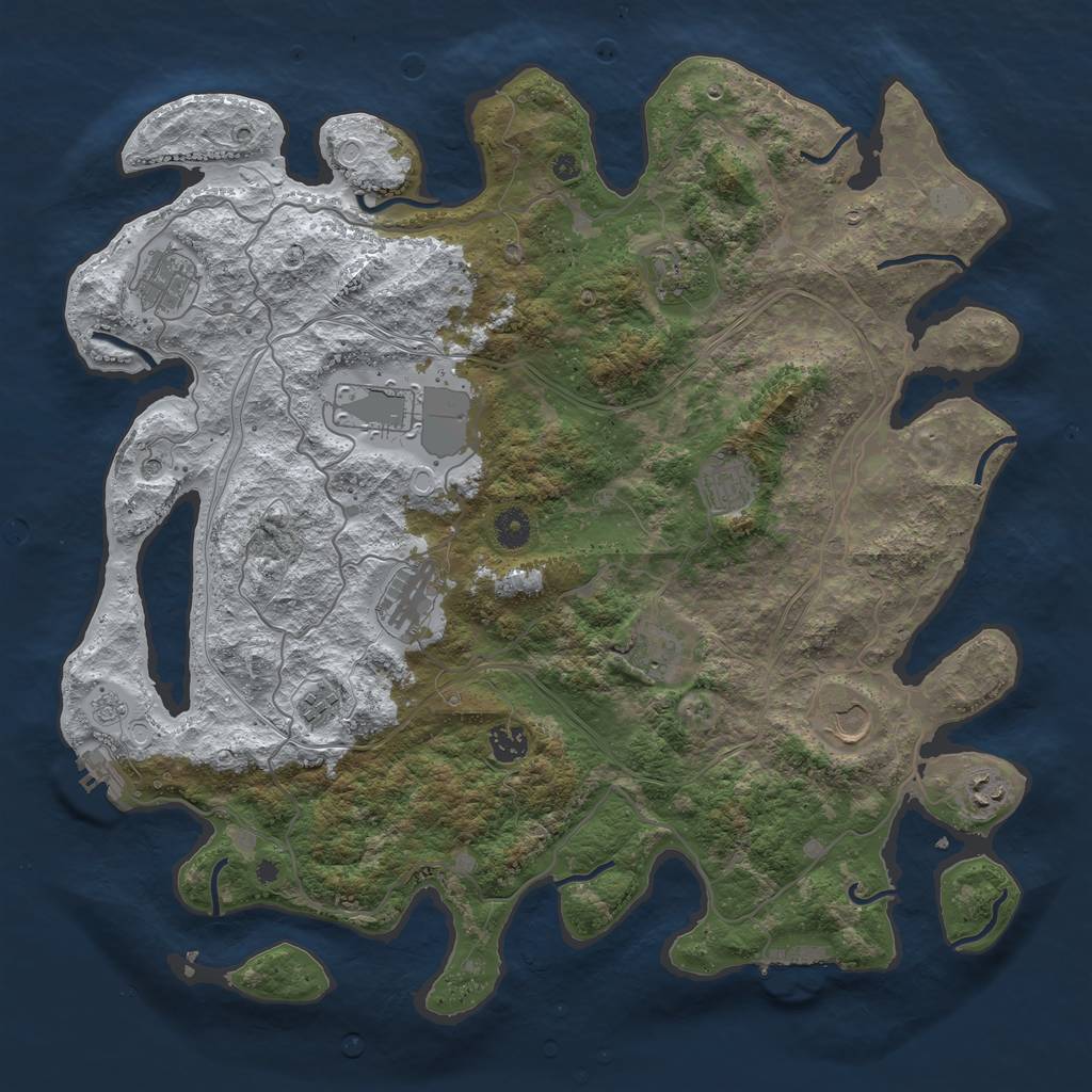Rust Map: Procedural Map, Size: 4250, Seed: 1221434, 19 Monuments