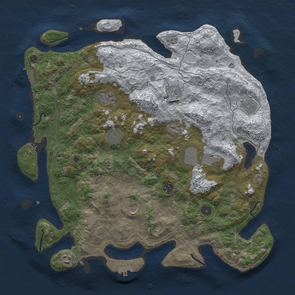 Rust Map: Procedural Map, Size: 4250, Seed: 509821, 18 Monuments