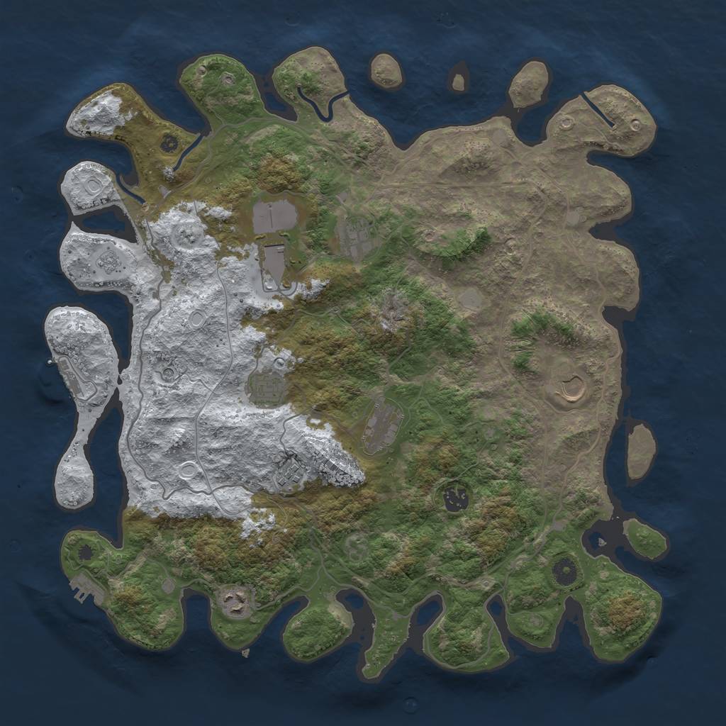 Rust Map: Procedural Map, Size: 4250, Seed: 5563803, 17 Monuments