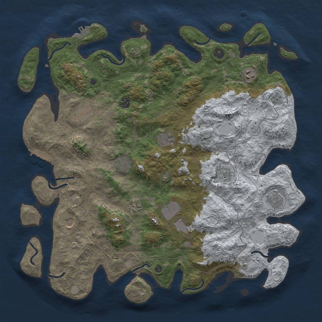 Rust Map: Procedural Map, Size: 4500, Seed: 2806095, 20 Monuments