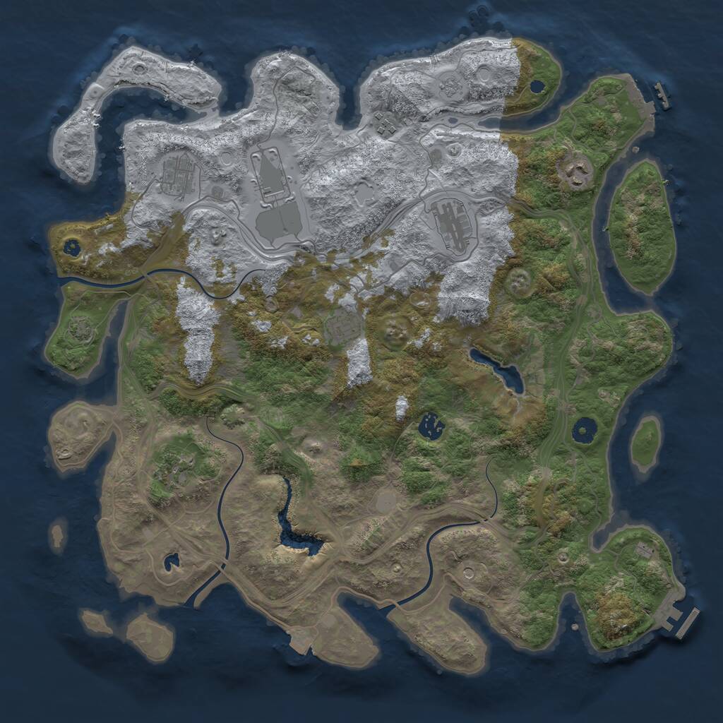 Rust Map: Procedural Map, Size: 4250, Seed: 475340, 14 Monuments