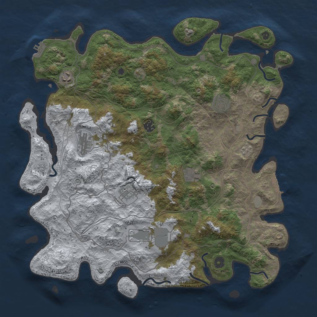 Rust Map: Procedural Map, Size: 4250, Seed: 2840101, 17 Monuments