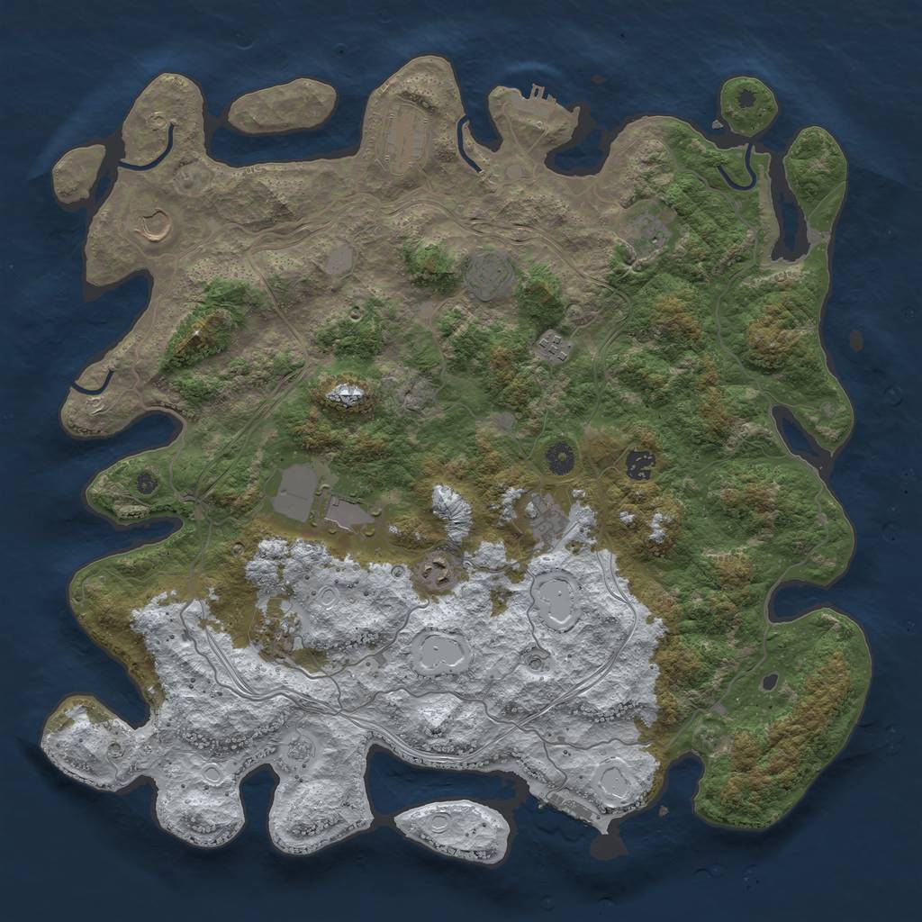 Rust Map: Procedural Map, Size: 4500, Seed: 4382039, 19 Monuments