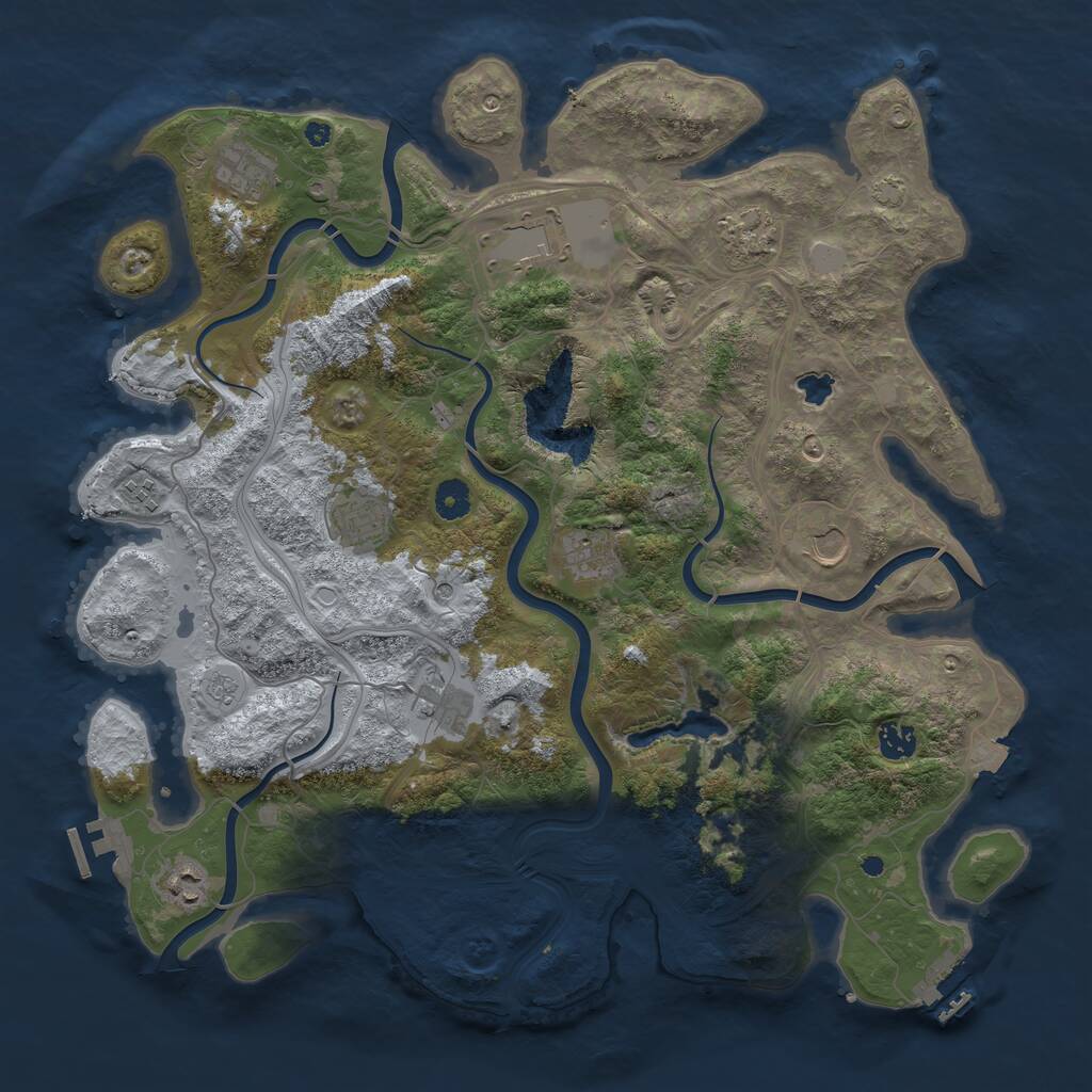 Rust Map: Procedural Map, Size: 4250, Seed: 1629307, 16 Monuments