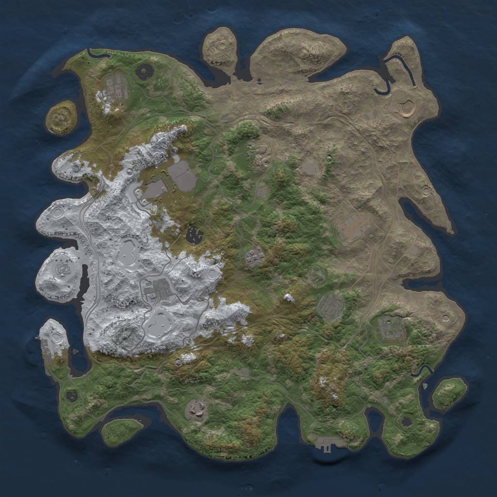 Rust Map: Procedural Map, Size: 4250, Seed: 1629307, 20 Monuments