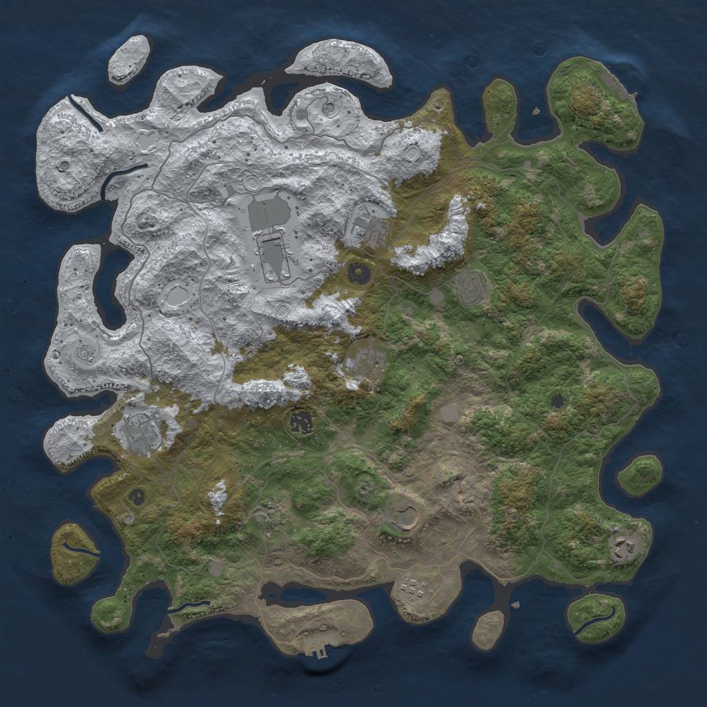 Rust Map: Procedural Map, Size: 4500, Seed: 3292401, 19 Monuments