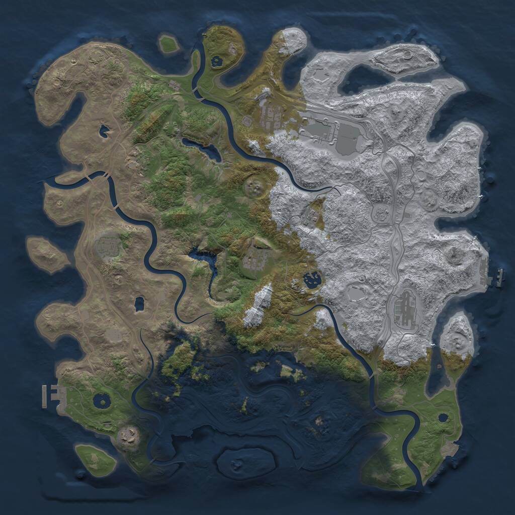 Rust Map: Procedural Map, Size: 4500, Seed: 3990205, 15 Monuments