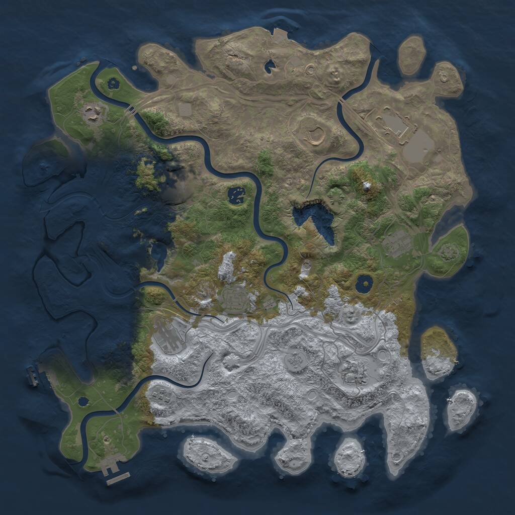 Rust Map: Procedural Map, Size: 4250, Seed: 1752704, 16 Monuments