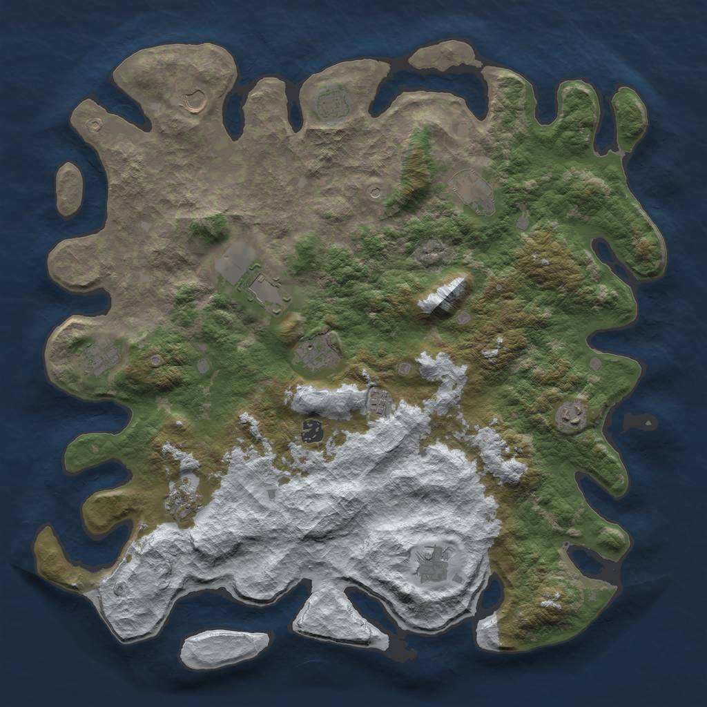 Rust Map: Barren, Size: 4500, Seed: 106612, 14 Monuments