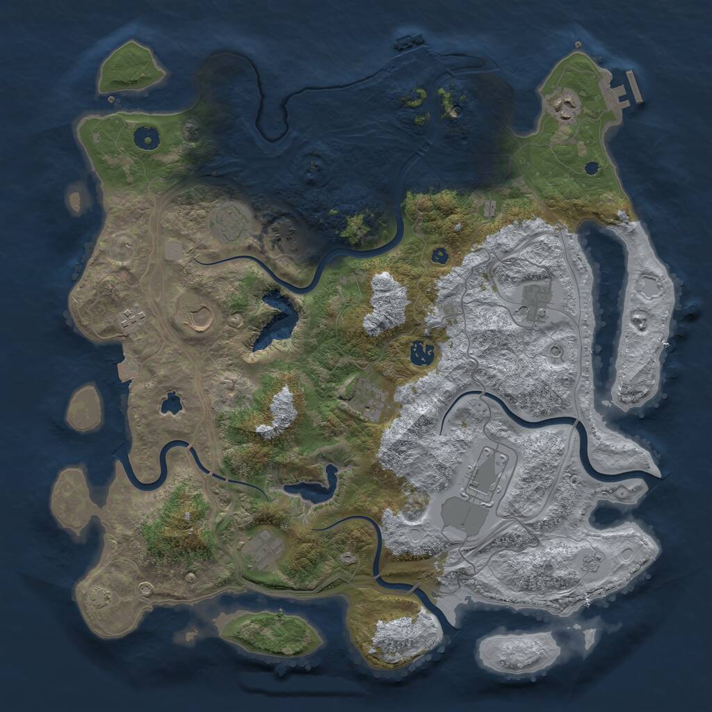 Rust Map: Procedural Map, Size: 4250, Seed: 2494974, 15 Monuments