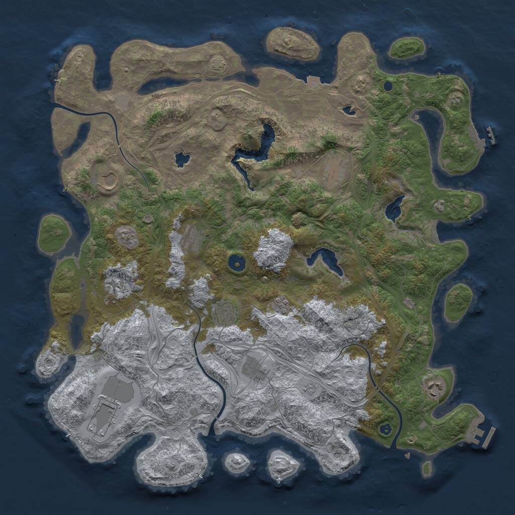 Rust Map: Procedural Map, Size: 4500, Seed: 1539289, 15 Monuments