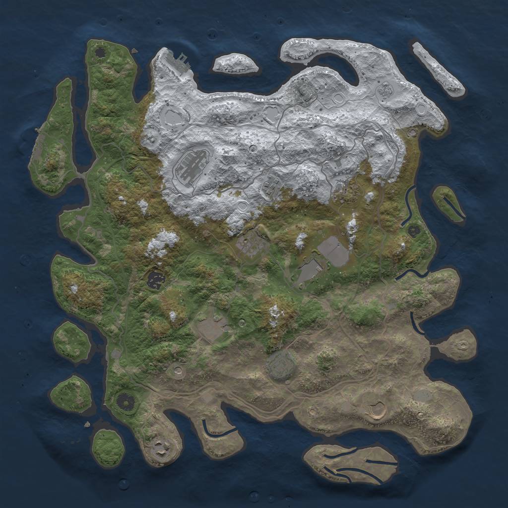 Rust Map: Procedural Map, Size: 4250, Seed: 737591, 19 Monuments