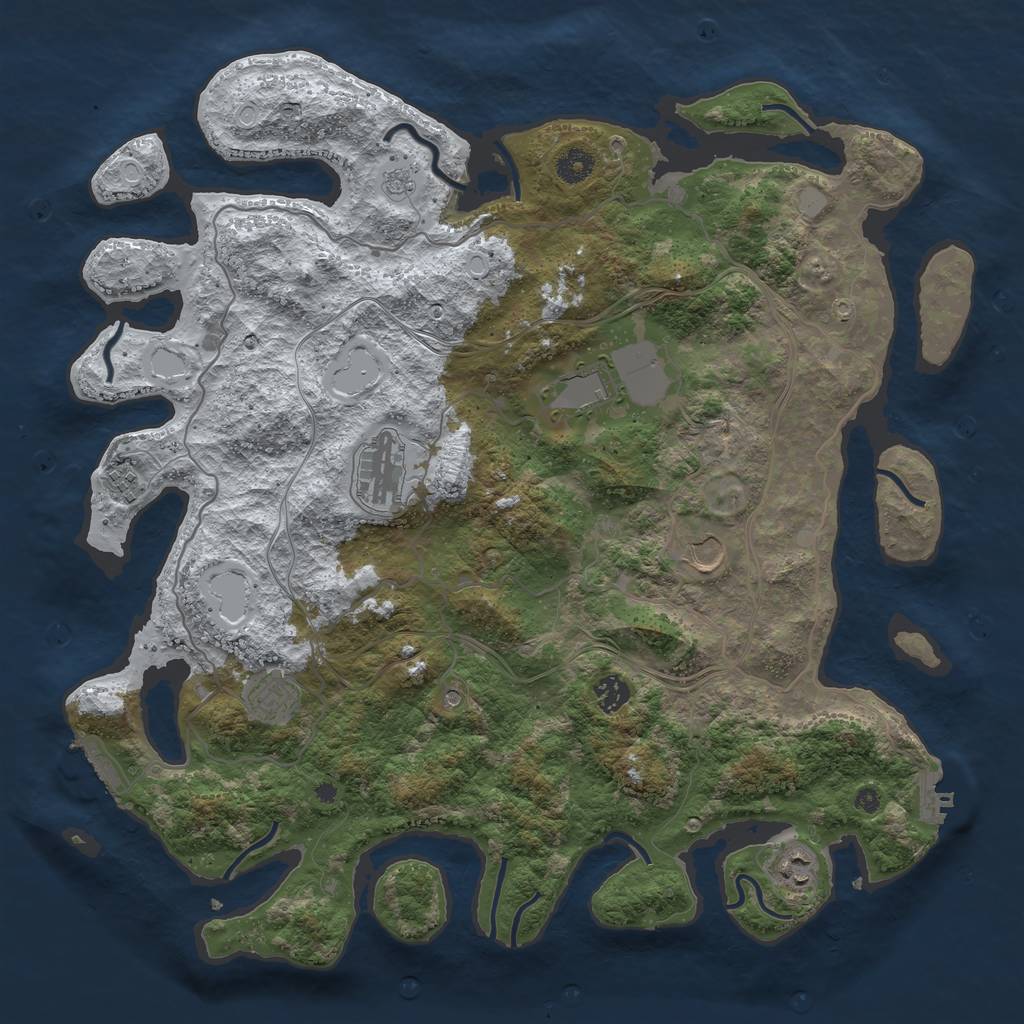 Rust Map: Procedural Map, Size: 4250, Seed: 1808634, 16 Monuments
