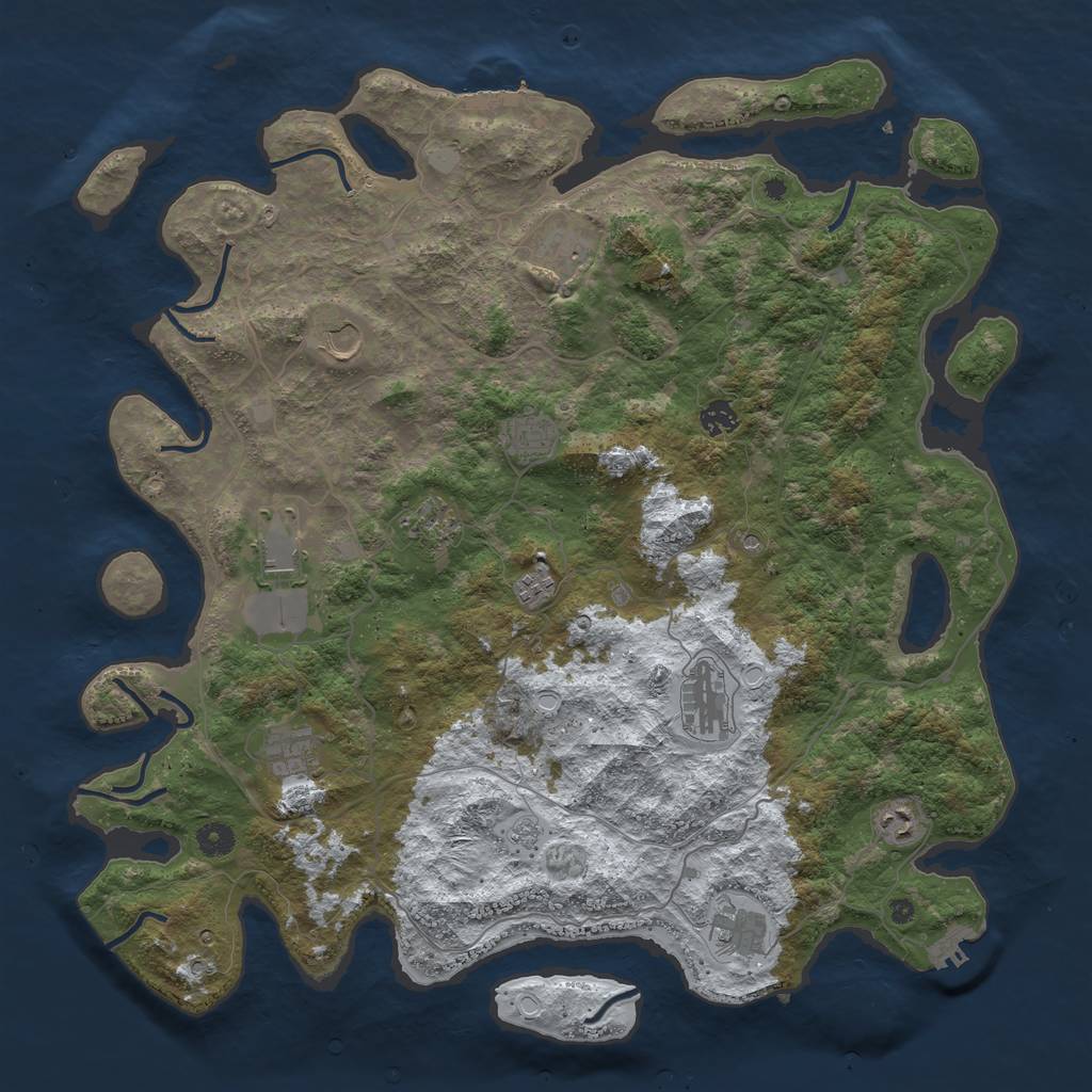 Rust Map: Procedural Map, Size: 4500, Seed: 5661772, 20 Monuments