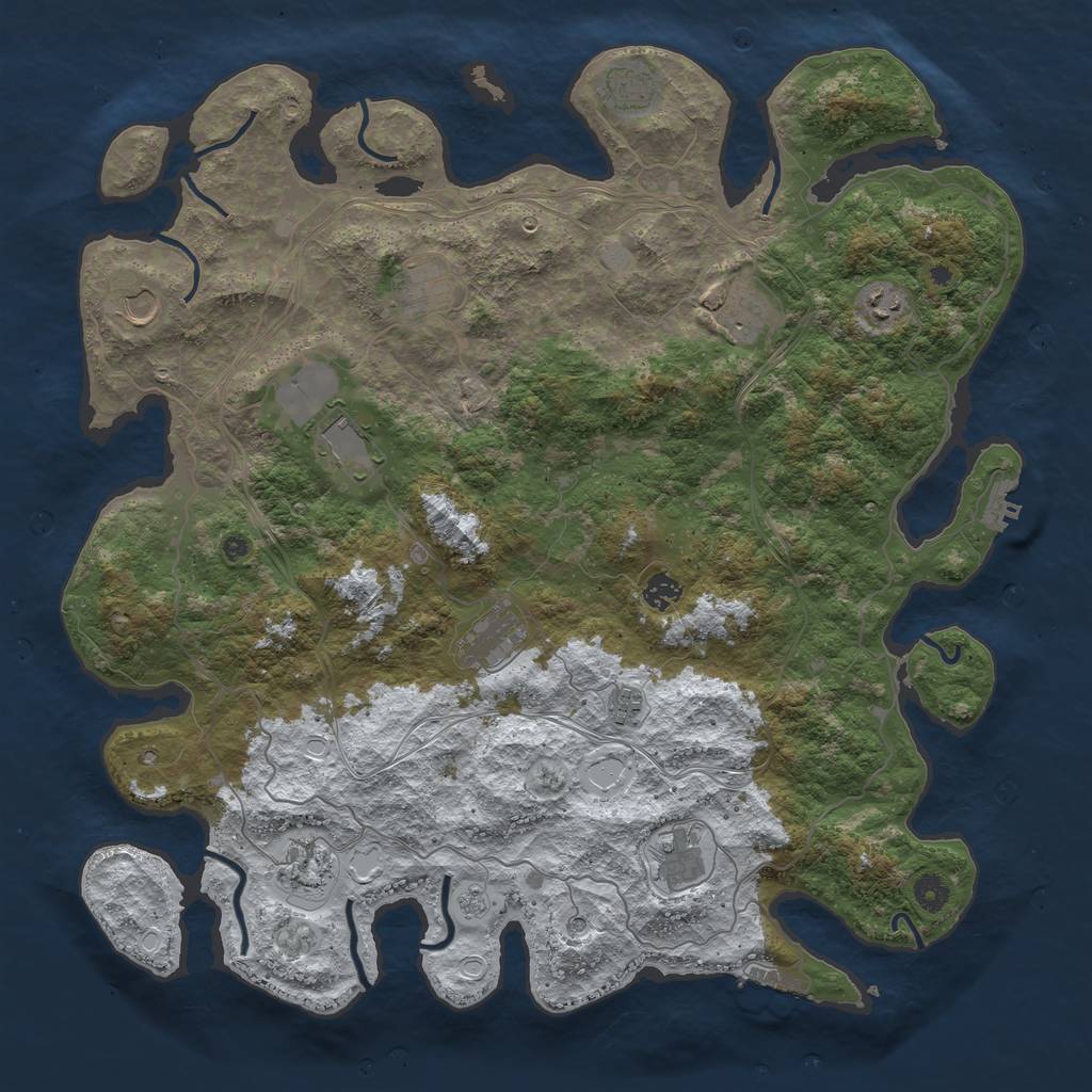 Rust Map: Procedural Map, Size: 4500, Seed: 104174601, 20 Monuments