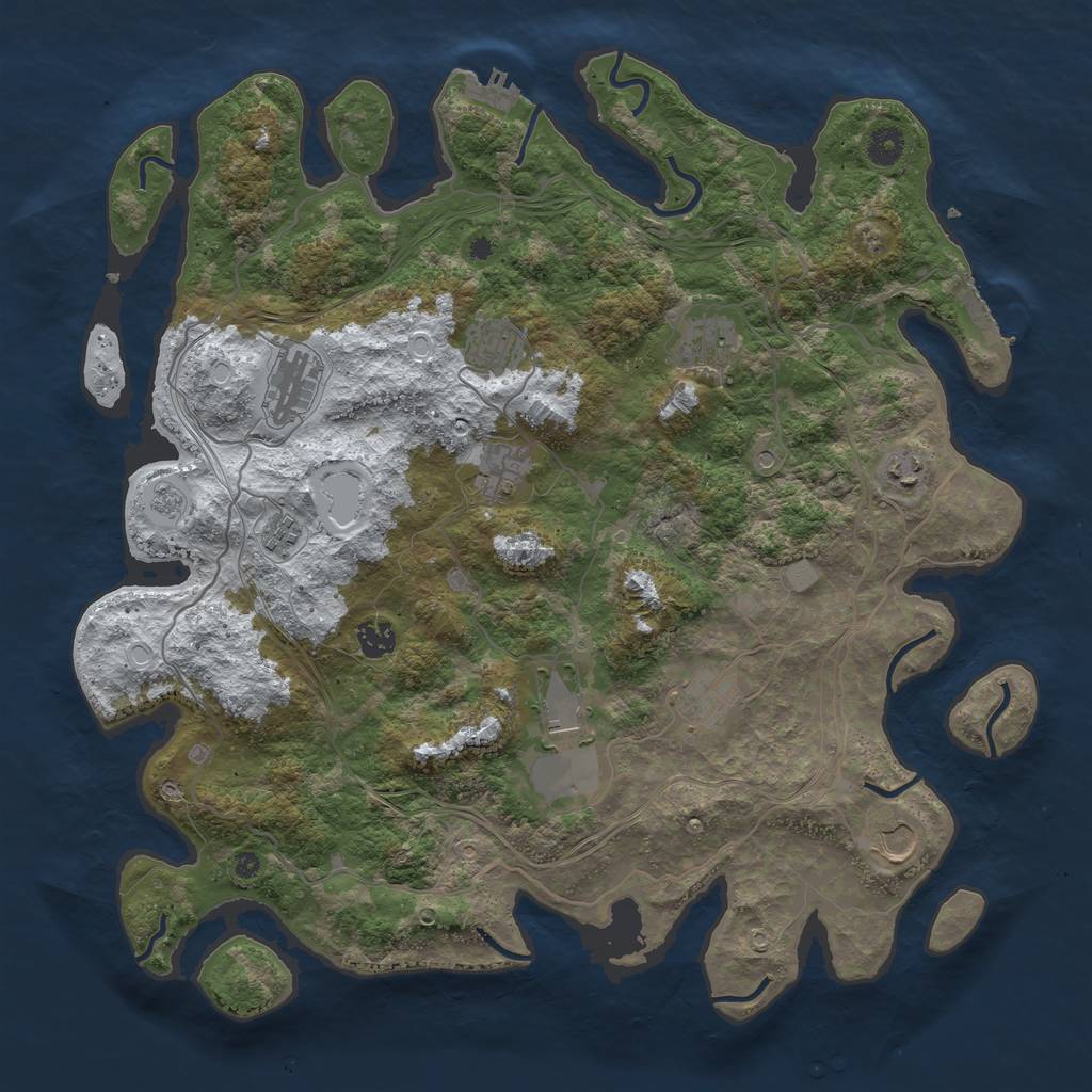 Rust Map: Procedural Map, Size: 4250, Seed: 2187483, 19 Monuments