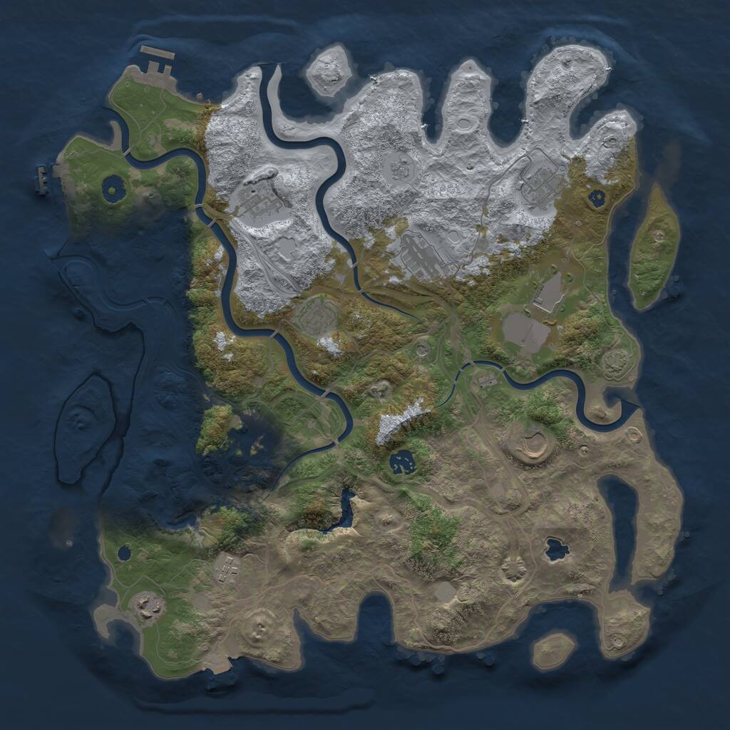 Rust Map: Procedural Map, Size: 4250, Seed: 6312167, 16 Monuments