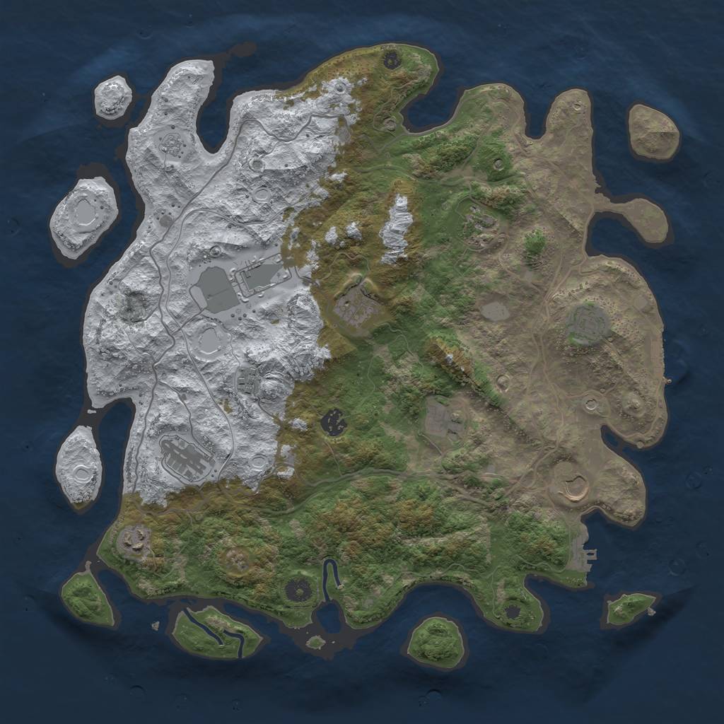 Rust Map: Procedural Map, Size: 4250, Seed: 14830, 19 Monuments