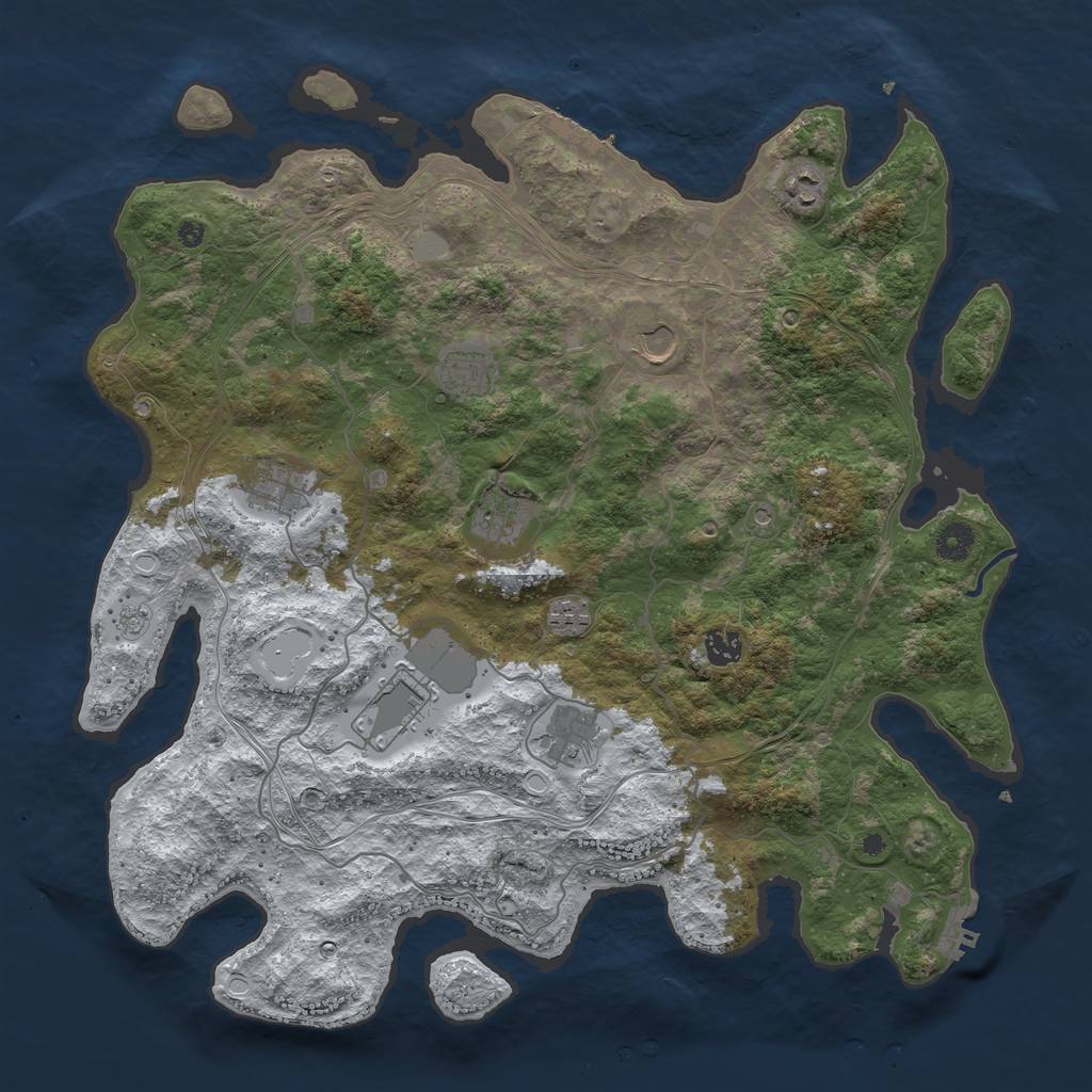 Rust Map: Procedural Map, Size: 4250, Seed: 5809487, 18 Monuments