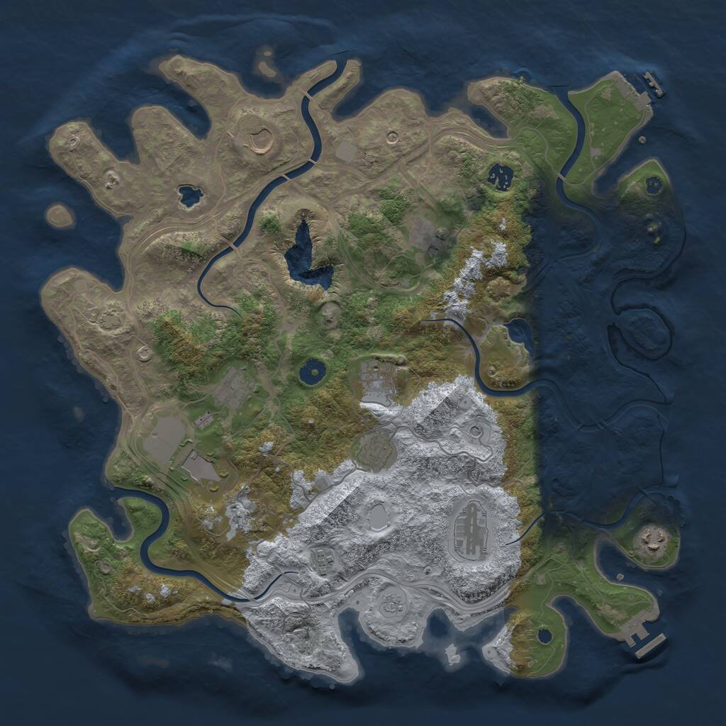 Rust Map: Procedural Map, Size: 4250, Seed: 4829142, 17 Monuments