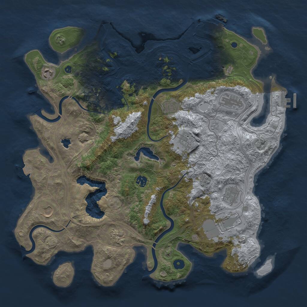 Rust Map: Procedural Map, Size: 4250, Seed: 3069054, 16 Monuments
