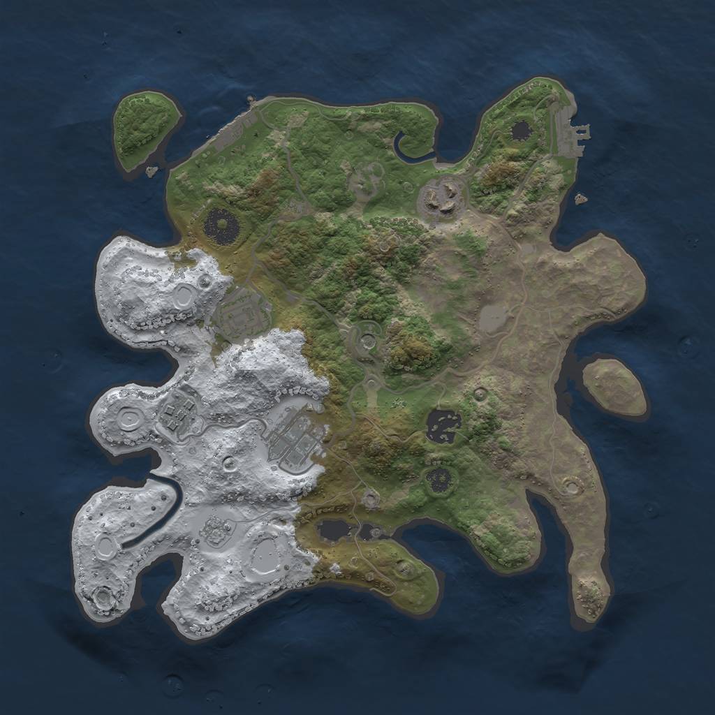 Rust Map: Procedural Map, Size: 3000, Seed: 2439449, 14 Monuments