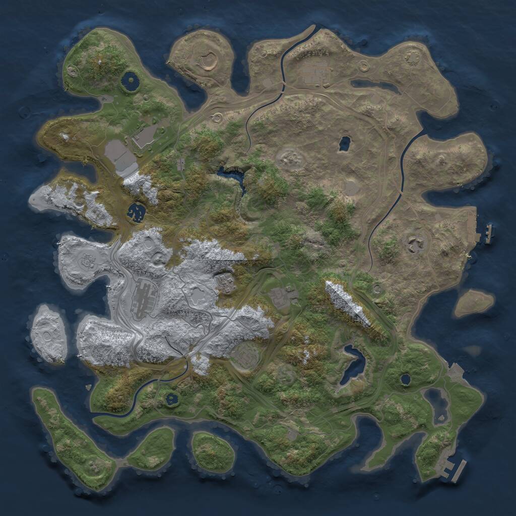 Rust Map: Procedural Map, Size: 4250, Seed: 1275454, 15 Monuments