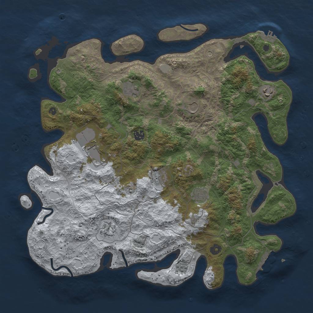 Rust Map: Procedural Map, Size: 4250, Seed: 1873225, 18 Monuments