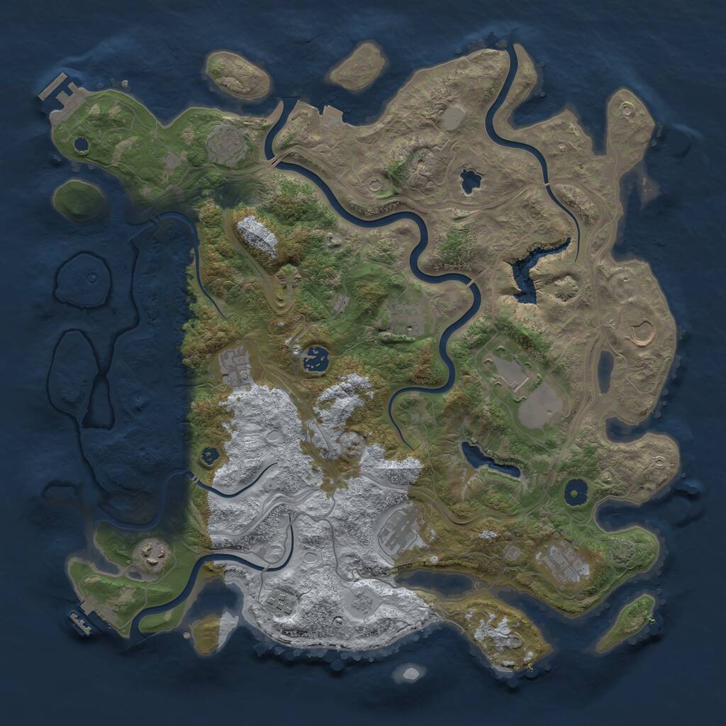 Rust Map: Procedural Map, Size: 4250, Seed: 1568522, 16 Monuments