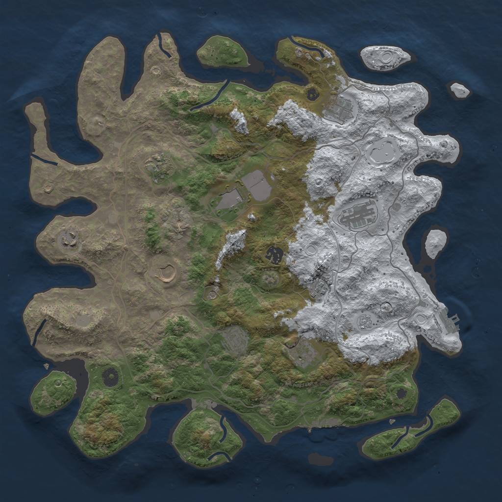 Rust Map: Procedural Map, Size: 4250, Seed: 5919041, 19 Monuments